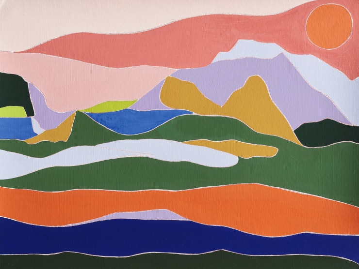 Paysage Marseillais (Multi-Horizons), 2022 Gouache and pencil on paper 36 x 48 cm . / 14 x 19 in.