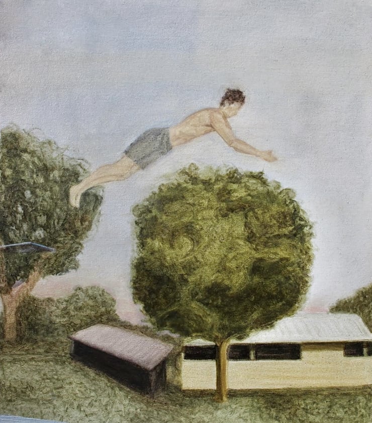 Dive Oil on Canvas Original 39 x 45 cm $840 £420 SOLD