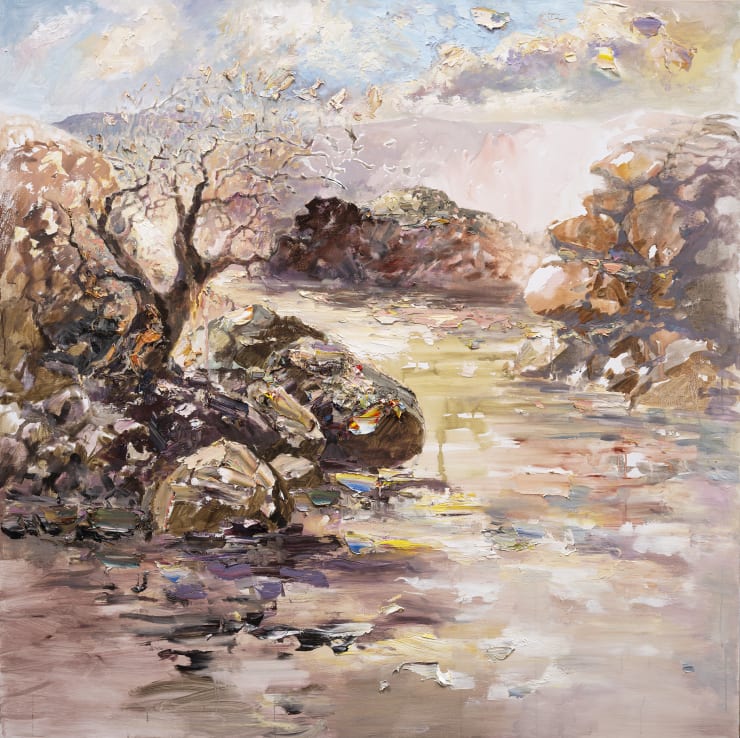 Colin Pennock Down to the Water Line Gouche and Oil on Linen 140 x 140cm $19,800.00