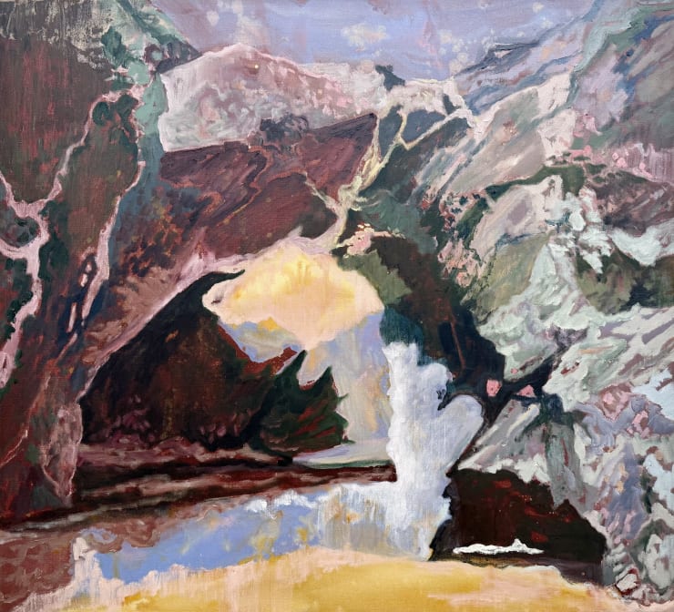 Meg Walters Lambent Light, Crumbling Strata Oil, Oil Stick on Linen Canvas 106 x 96cm SOLD