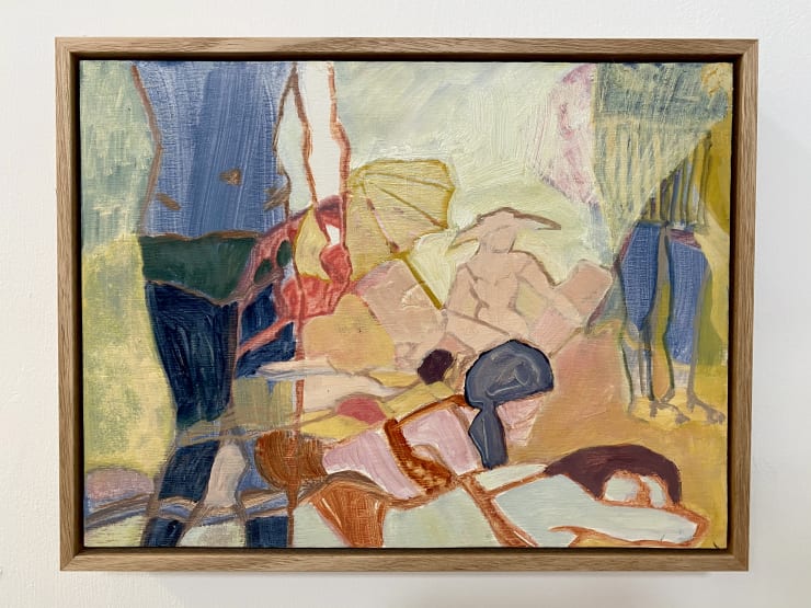 Budgie Smugglers Oil on Timber Panel Natural Oak Frame 43 x 33cm AUD $1200 GBP £700 SOLD