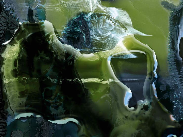 Latent 9 Photometallic Paper with Liquid Resin Pour Original Custom size from 230 x 150cm Powder Coated Aluminium or Timber Frame SOLD