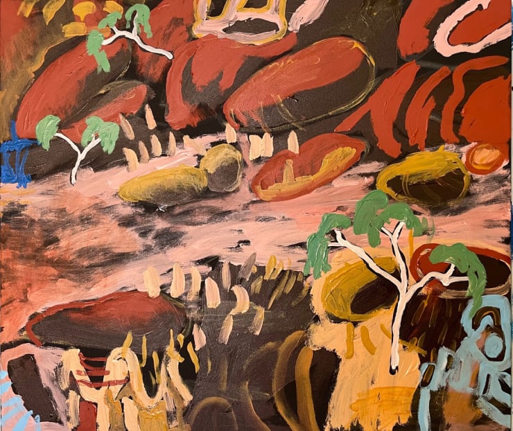 Another Creek Bed Passing Acrylic on Canvas Stretched 89 x 77cm AUD $4950 GBP £2370 USD $3240 SOLD
