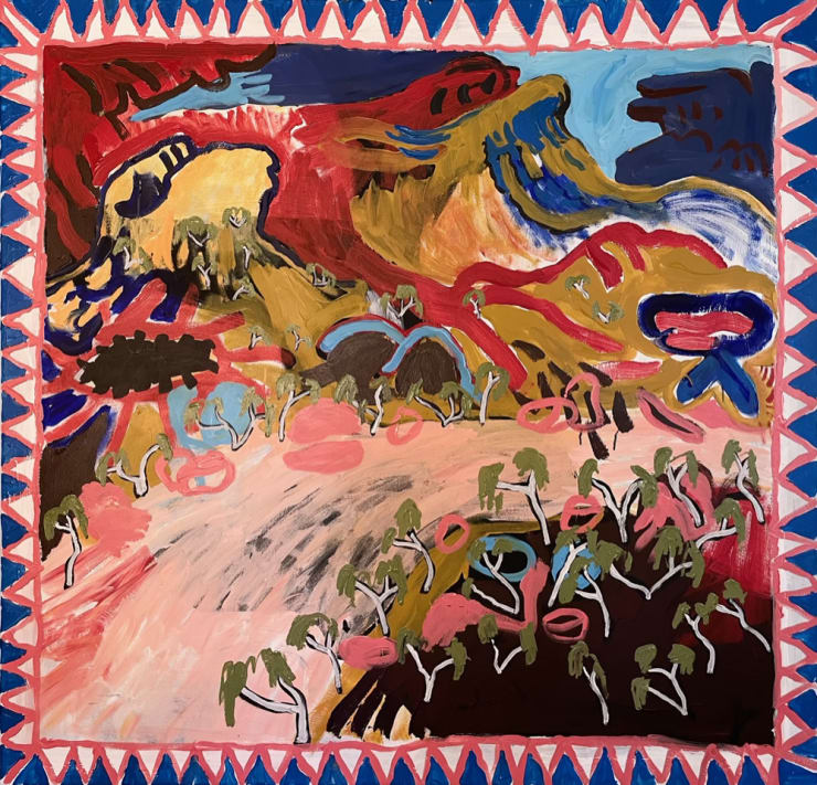 Creek Bed in Mpaara Hills Acrylic on Canvas Stretched 140.5 x 146cm AUD $8140 GBP £3900 USD $5330 SOLD