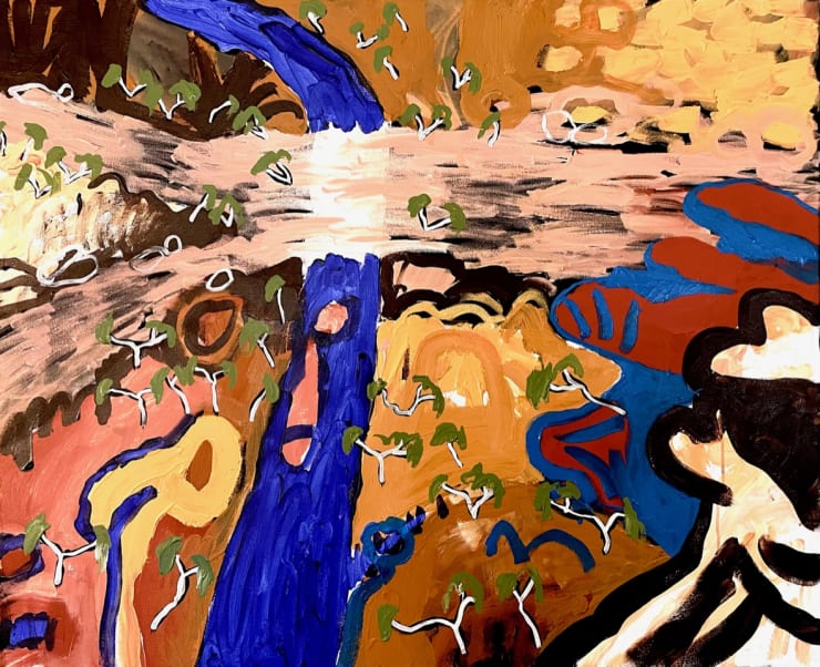 Cruise Through Finke River Beds Acrylic on Canvas Stretched 108 x 89cm AUD $6050 GBP £2900 USD $3960 SOLD