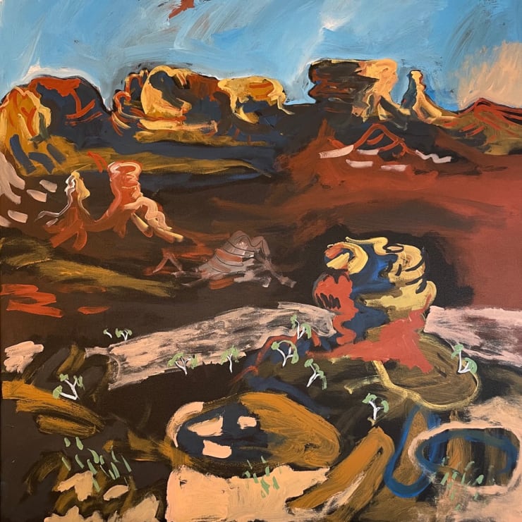 Kalarranga Acrylic on Canvas Stretched 105 x 103.5cm AUD $6050 GBP £2900 USD $3960 SOLD