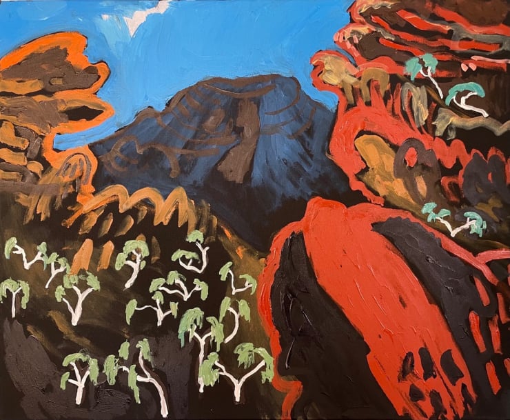 Mpaara Valley Acrylic on Canvas Stretched 108.5 x 89cm AUD $6050 GBP £2900 USD $3960 SOLD