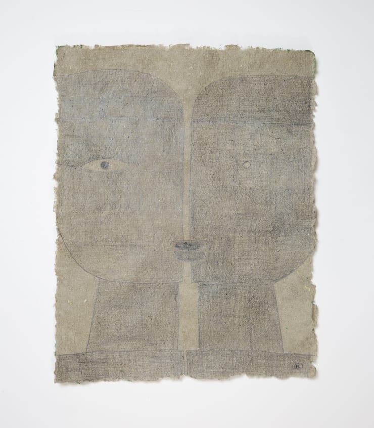 HERMENTAIRE Intimate Conversation Pencil on Linen Paper Paper Size: 26 x 34cm Frame Size: 36 x 44cm Custom Frame with Art Glass SOLD