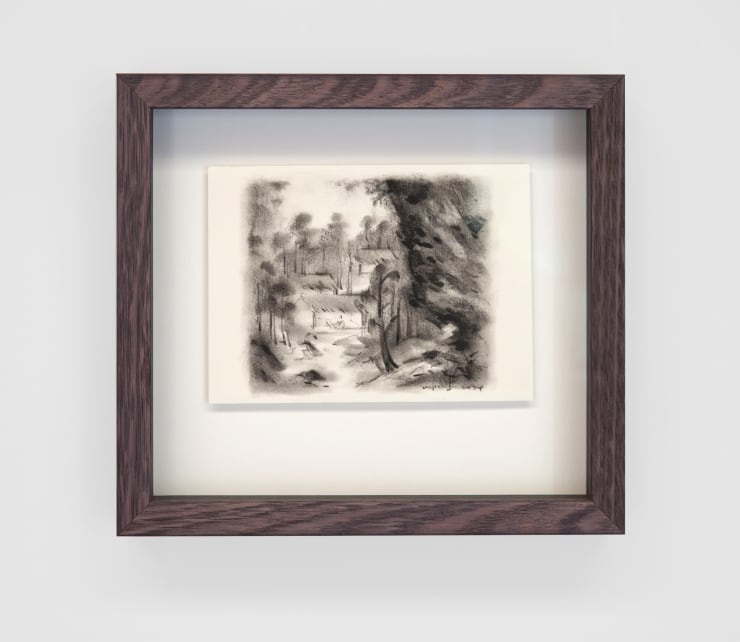 Dapeng Liu After Wang Meng 1366 Seclusion in Mountain Bian no.1 Charcoal on Paper Charcoal Frame Paper: 18 x 13.4cm Framed: 28 x 25.4cm SOLD