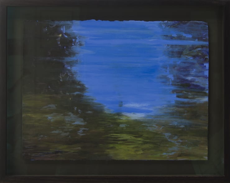 Kathryn Dolby Of Water (Entry) Acrylic on Saunders Waterford Paper Olive Archival Backing Board Charcoal Frame 48 x 37.5cm SOLD