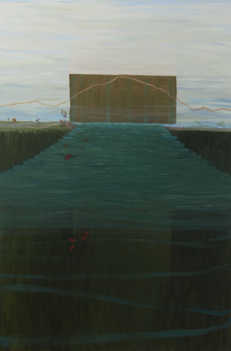 Kathryn Dolby The Mountains We Hold, Evans River Green Acrylic on Birch Board 80 x 120cm SOLD