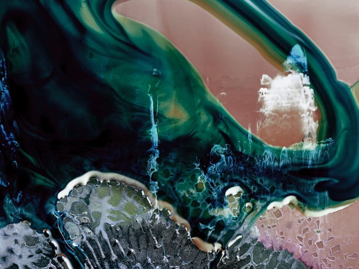 Latent 2 Photometallic Paper with Liquid Resin Pour Original Custom size from 230 x 150cm Powder Coated Aluminium or Timber Frame SOLD