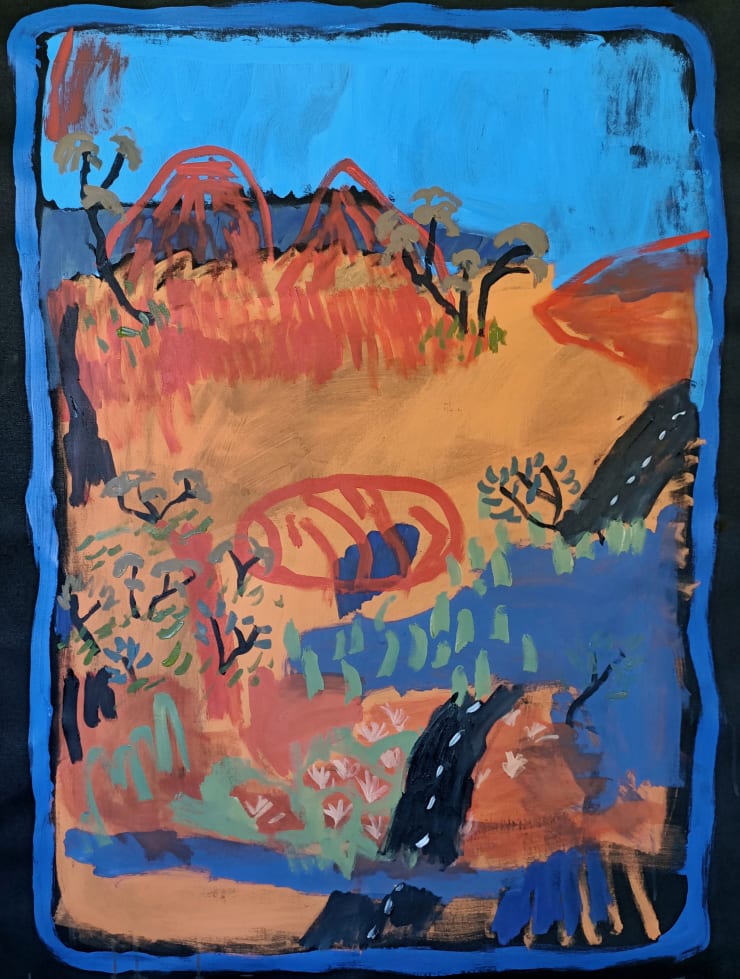 river crossing, larapinta dr - west macdonnell ranges Acrylic on Canvas Original 80 x 110 cm AUD $2100 GBP £1065 SOLD