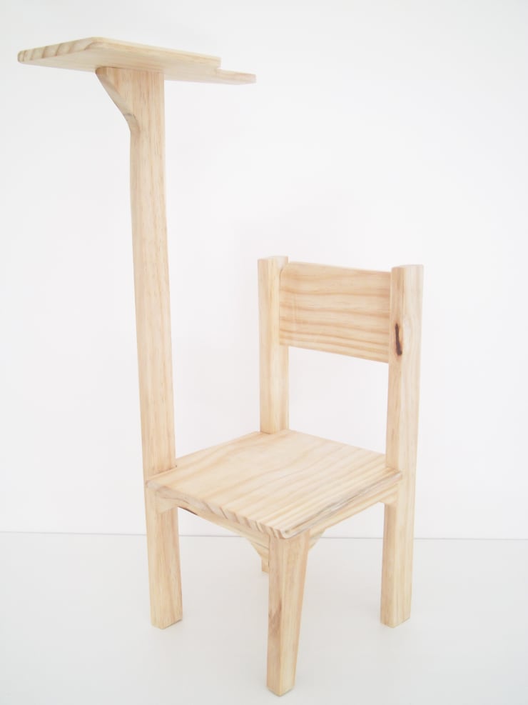 Ensino Superior, from Protótipos Inadequados series, 2021 pinus wood 62 x 35 x 21 cm | 24.4 x 13.8 x 8.3 in
