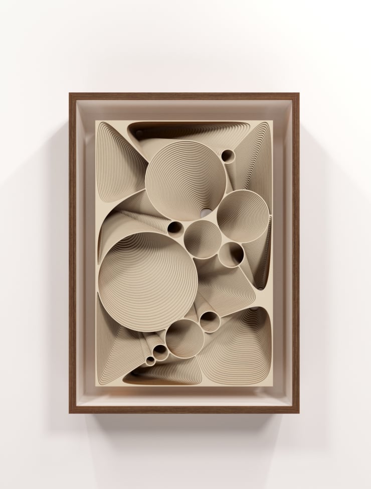 Low Relief with 11 circles and 9 organic depressions, 2020 cartão 77 x 51,5 x 12 cm