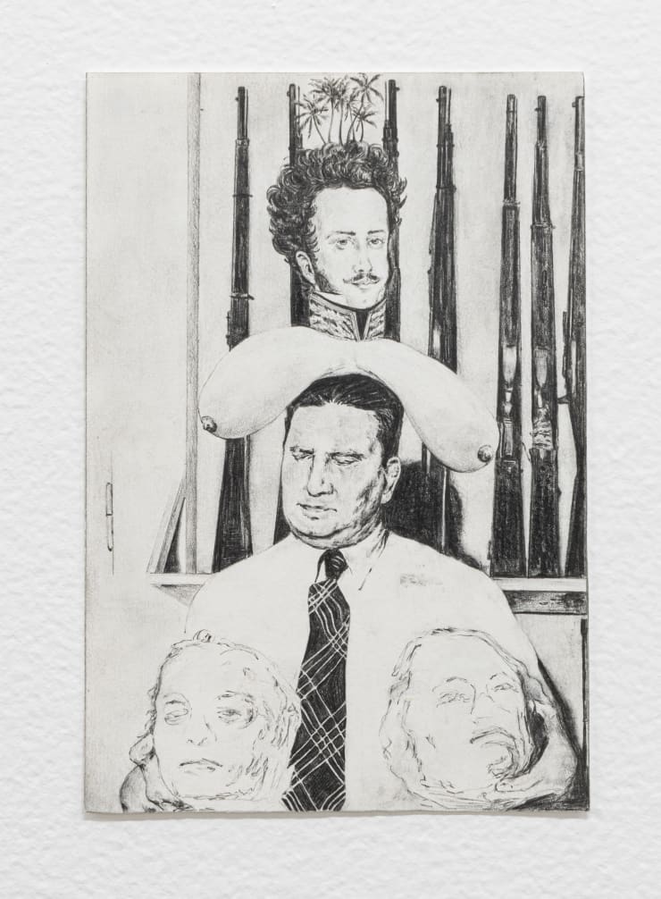 Weltwehmut - Cabeça (Lampião, Maria Bonita, Dom Pedro I), 2020 graphite on paper 19,3 x 13,2 cm | 7.6 x 5.2 in