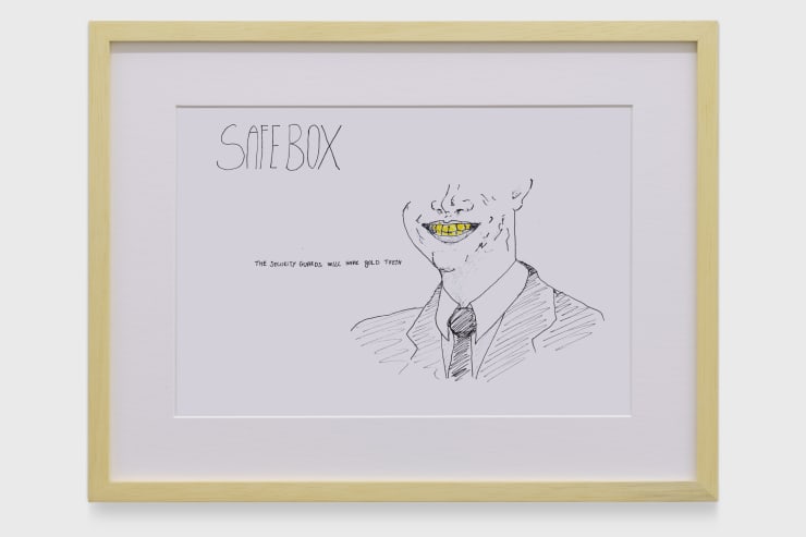 Safe Box – croqui, 2021 Indian ink, colored pencils and graphite on paper 21 x 29,7 cm | 8.3 x 11.7 in