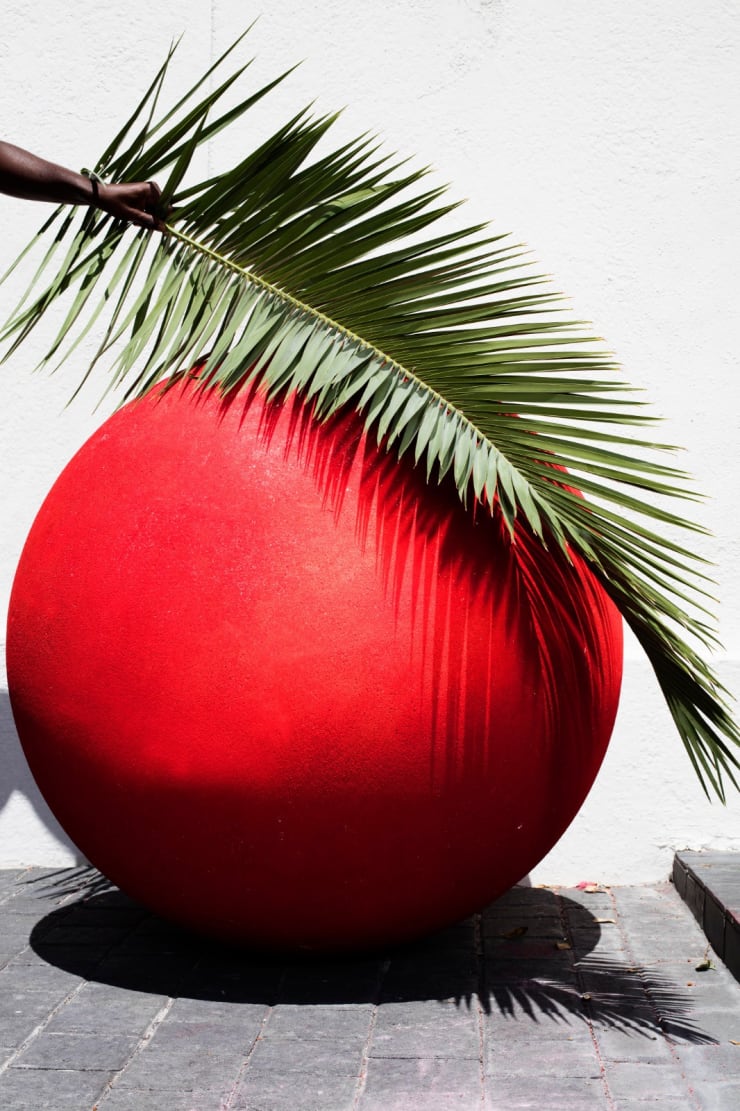 LAKIN OGUNBANWO, UNTITLED (Red Ball With Palm), 2017