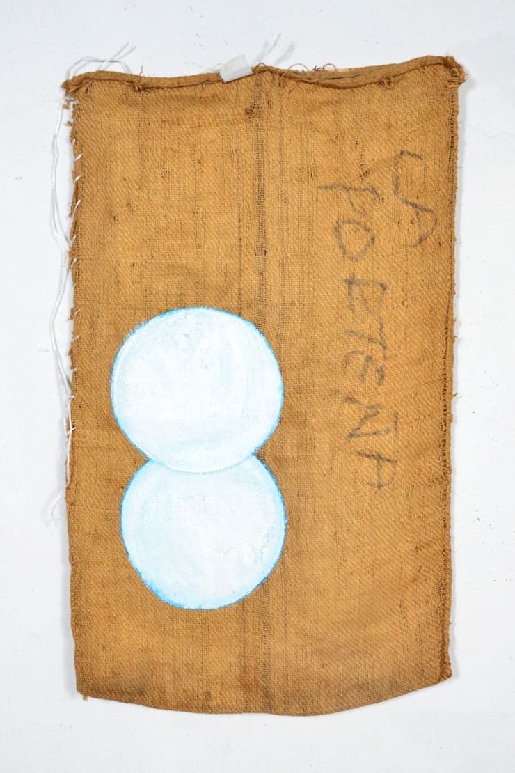 Bosco Sodi Sem título | Untitled, 2022 óleo sobre saco velho de chili oil paint on old dry chili sack 115 x 63 cm 45.28 x 24.8 in