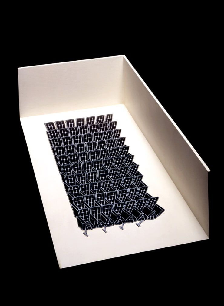 Regina Silveira “Auditorium II (Black)” - Maquete, 1991 serigrafia sobre poliestireno e madeira silk screen on polystyrene and wood 15 x 30 x 60 cm 5.9 x 11.81 x 23.62 in