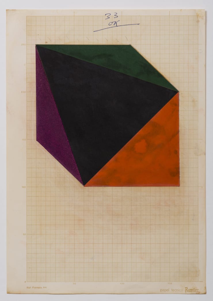 Geraldo de Barros Sem título, estudo para quadro laminado de plástico, c. 1980 colagem sobre papel milimetrado | collage on graph paper 30 x 20,9 cm | 11.81 x 8.23 in