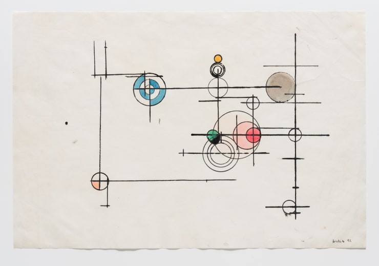 Waldemar Cordeiro Sem título | Untitled , 1952 nanquim e ecoline sobre papel China ink and ecoline on paper 21.8 x 32.5 cm 8.58 x 12.79 in