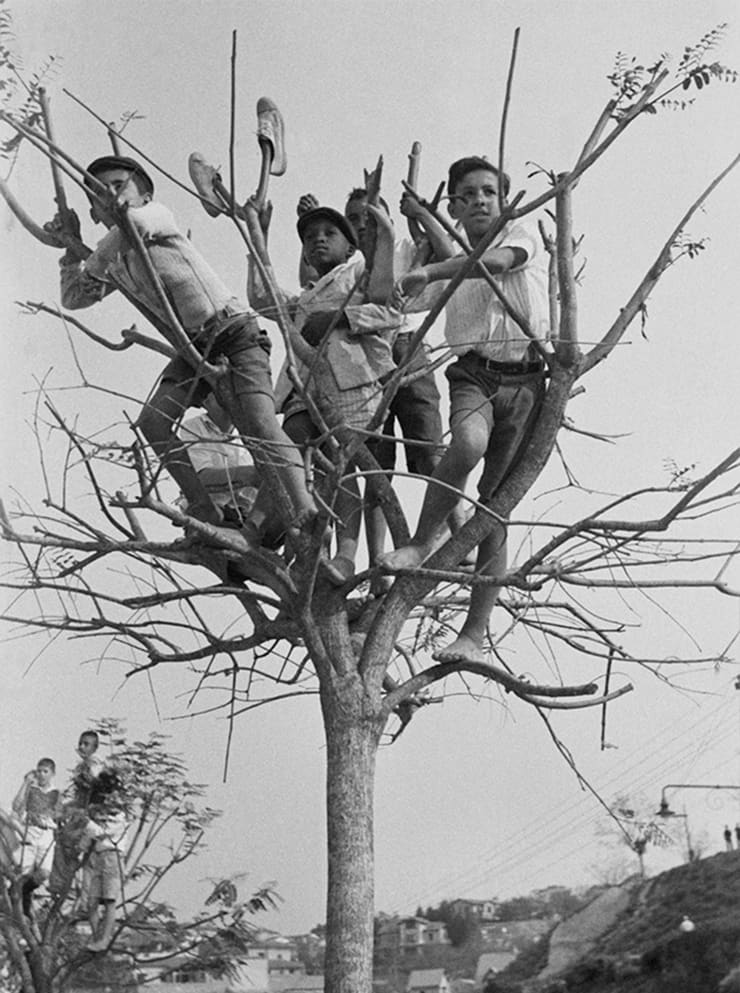 Thomaz Farkas, "Meninos assistindo ao jogo de fora do estádio do Pacaembu", 1941