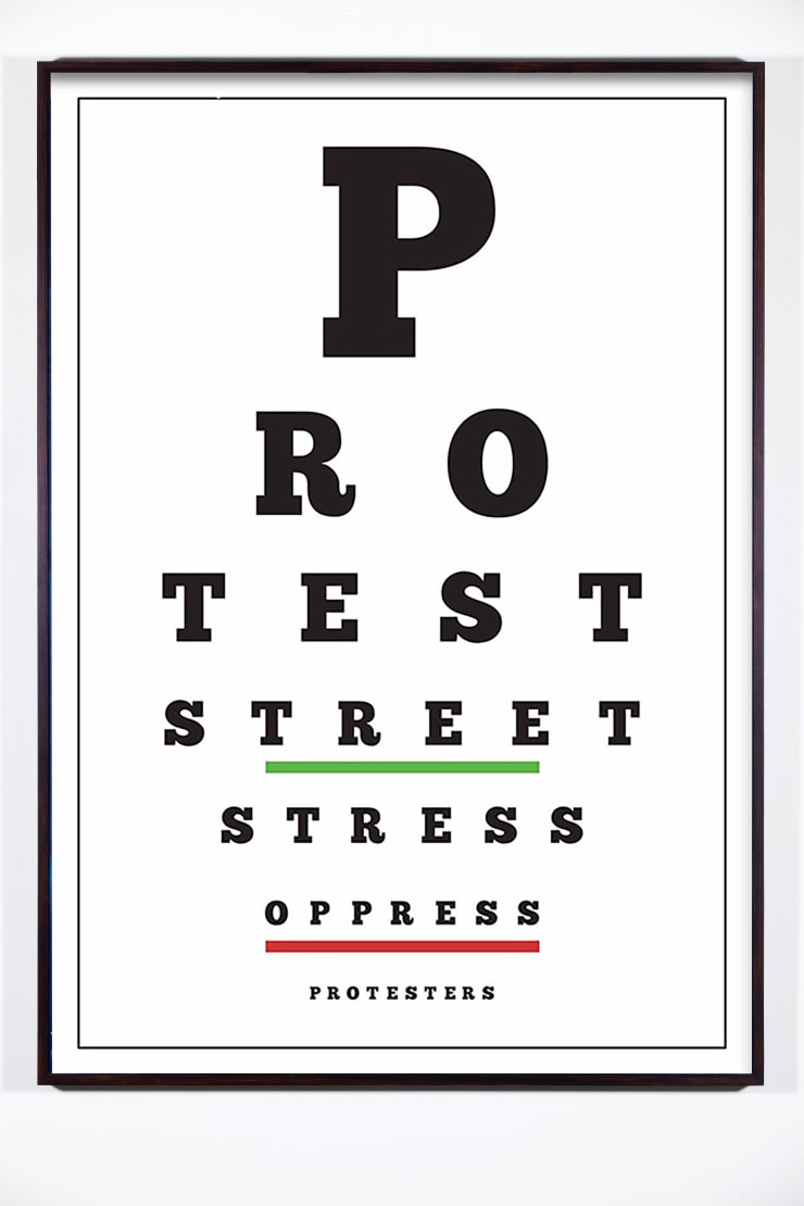 Iván Navarro Carta Visual (Protest), 2019 Litografia | Lithography 100 x 70 cm ed 12/25