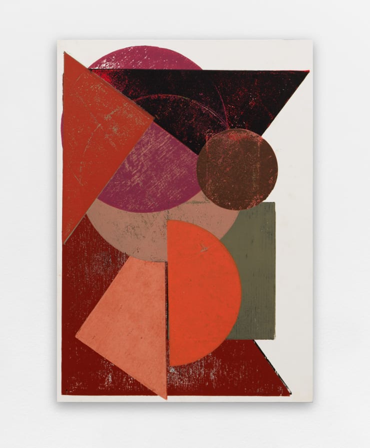 Raphaël Zarka “Gnomonic woods #33” , 2023 tinta sobre papel sobre compensado pintado paint on paper on painted plywood 41,6 x 29,3 x 3 cm 16.57 x 11.53 x 1.18 in