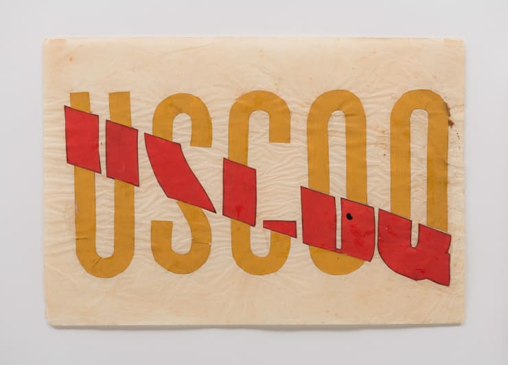 Waldemar Cordeiro ¨USCOQ¨, 1965 guache sobre papel vegetal gouache on tracing paper 21,5 x 32 cm 8.46 x 12.6 in