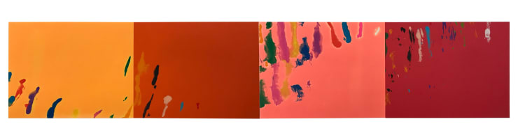 Analivia Cordeiro “Colorful Stripes 2” da série "Dancing on the Paper", 2020 guache sobre papel gouache on paper 21,7 x 112 cm (4 partes de 21,7 x 28 cm) 8.54 x 44.09 cm (4 pieces of 8.54 x 11.02 in)