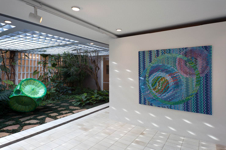 Delson Uchôa, vista da exposição ¨Exercícios Geométricos Vingados¨ , 2021