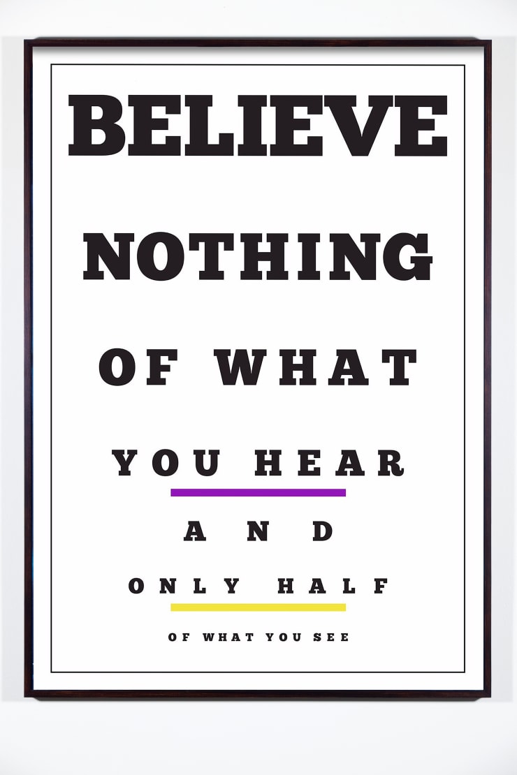 Iván Navarro Carta Visual (Believe), 2019 Litografia | Lithography 100 x 70 cm ed 11/25