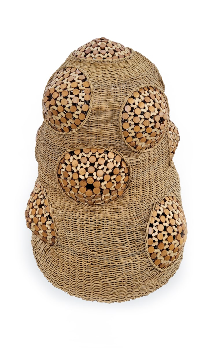 Campana Bicho do cesto, 2022 vime e madeira wicker and wood 75 x 50 Ø cm 29.53 x 19.68 Ø in Ed 1/3
