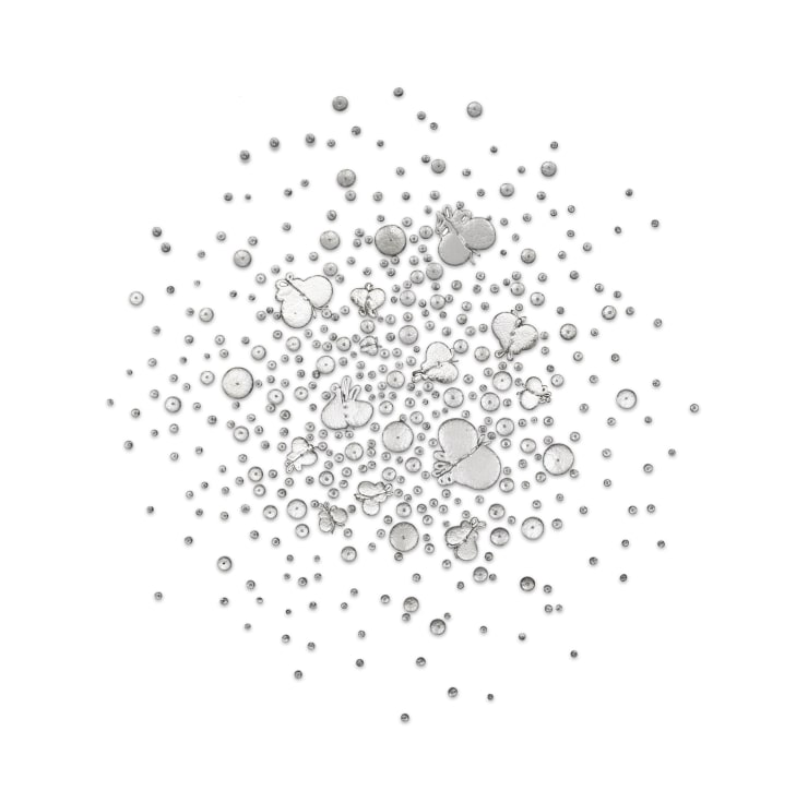 Rob Wynne "Orbit", 2022 vidro derramado e espelhado | poured and mirrored glass 190,5 x 178 cm | 75 x 70 in