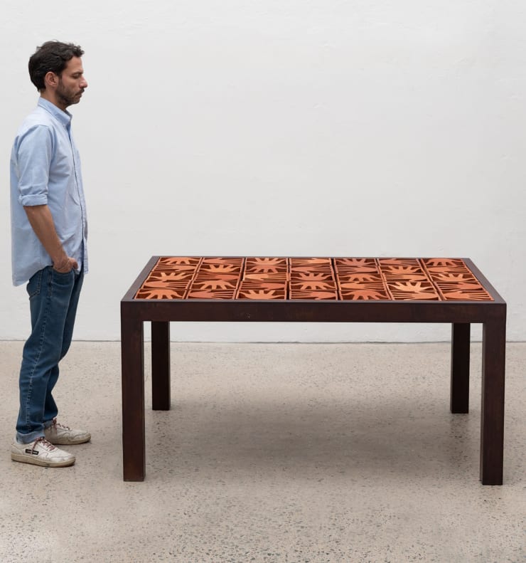 Campana Mesa Jantar Cobogó - Vazado, 2022 ferro e cerâmica iron and ceramic 72 x 150 x 109 cm 28.35 x 59.05 x 42.91 in