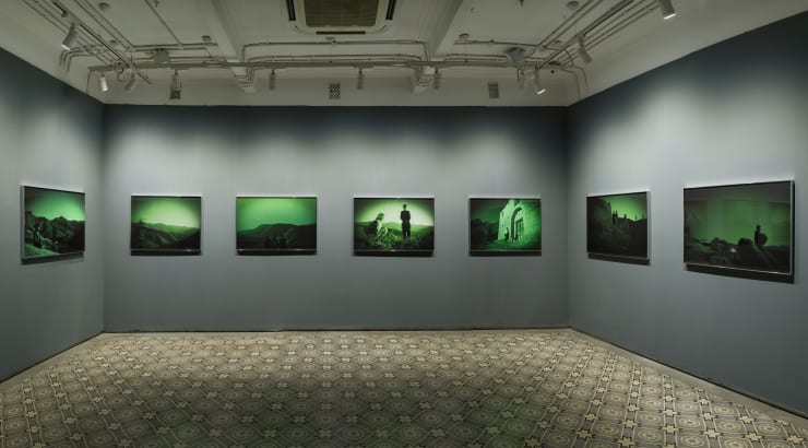 Aziz Hazara, Camouflage installation view from No Starting Point for Revolution, Experimenter, Kolkata, 2023.