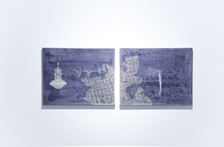 PRANEET SOI Den Helder Landscape, 2016 Acrylic on canvas, Diptych 9 3/8 x 11 3/4 in 23.9 x 30 cm (PS010)