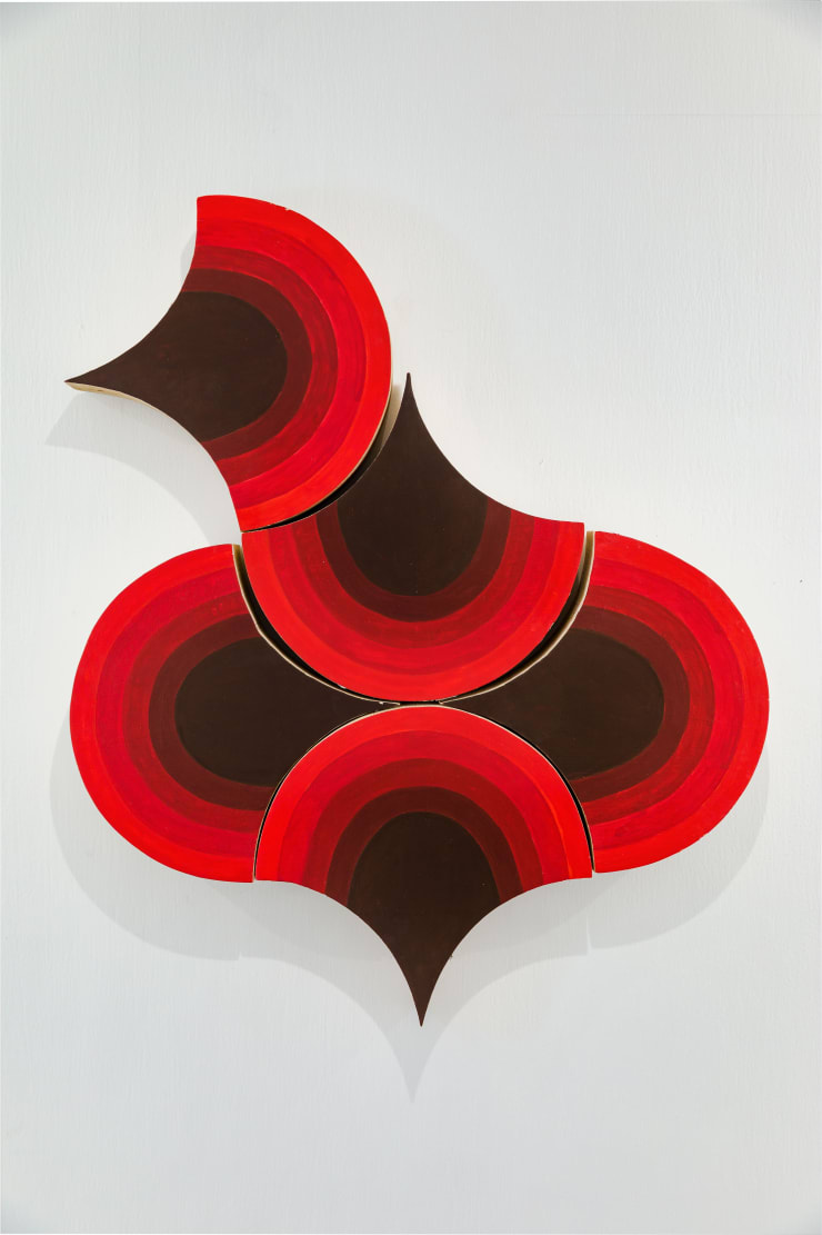 PRANEET SOI Bird - Study in Red, 2025 Kashmiri Budlu/Fir hand cut, river clay, tissue paper, saresh, gouache, UV matt varnish 30 x 24 x 3 in 76.2 x 61 x 7.6 cm (PS102)