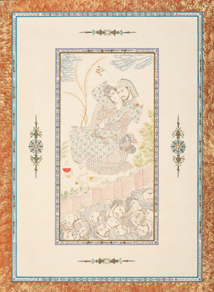 Farah Ossouli "Seven Thousand Years", 2014 Gouache on Cardboard 76 x 55 cm