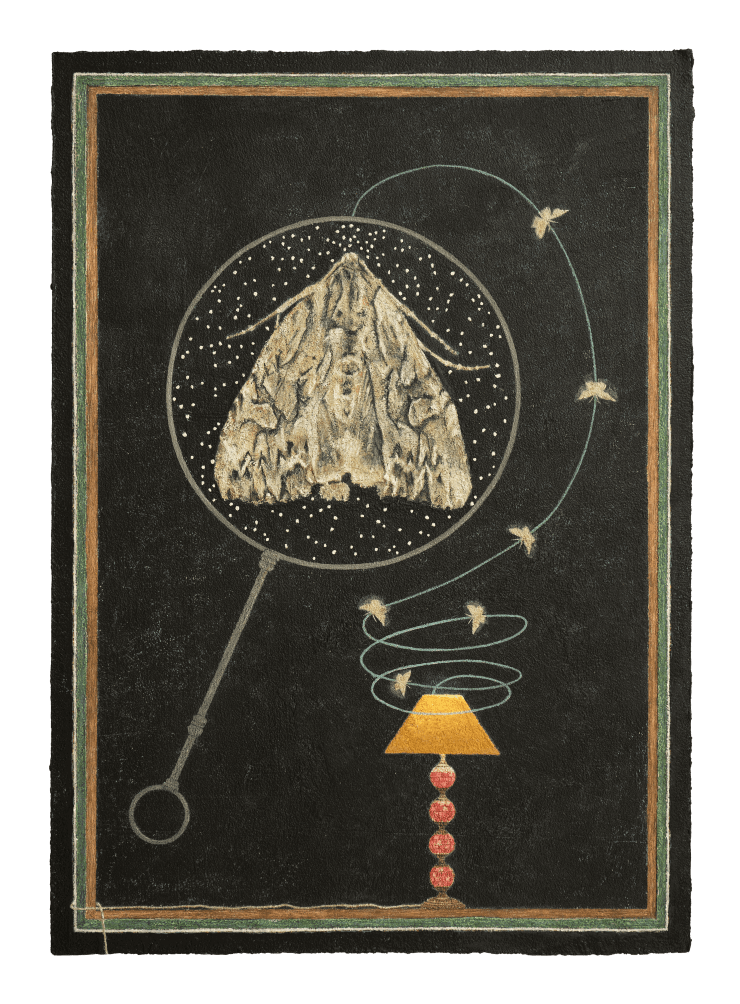 If only you were the Moon The plastic lamp, a junkshop find Quite often had me in a bind, And I’d resisted several offers To cap eight quid and swell my coffers, But lucky for the moth, I didn’t And to its bulb, the creature bidden Had mistaken this, a mere room, For the firmament and the moon. And lucky too, for moth, the glass Was soon to save its furry ass, For once encased in smooth vitrine, With cardboard sandwiched inbetween We cast it out into the night And watched its spiralling moon-bound flight.