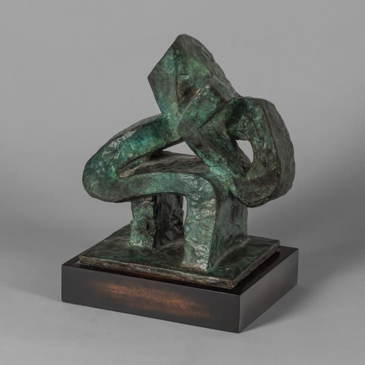Jacques Lipchitz, Meditation, 1925, lifetime cast, Inscribed Lipchitz, numbered 4/7, and stamped with the artist's thumbprint and foundry mark, Bronze, 13 1/2 x 11 1/2 x 9 3/4 in, 34.3 x 29.2 x 24.8 cm
