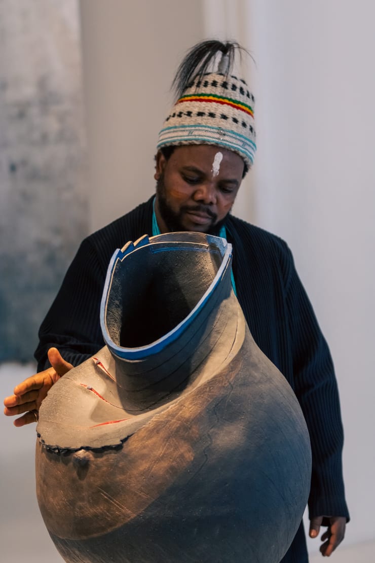 Andile Dyalvane works in his studio in Cape Town, Film Shoot | Andile Dyalvane | Almas Art Foundation