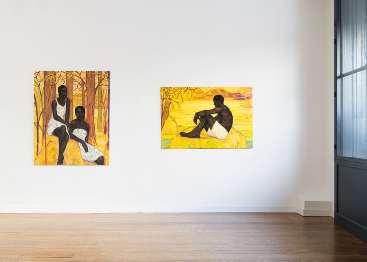 Installation view of Stephen Price’s paintings Between Us and See You In Light #2 at Galerie REVEL, 2025–2026