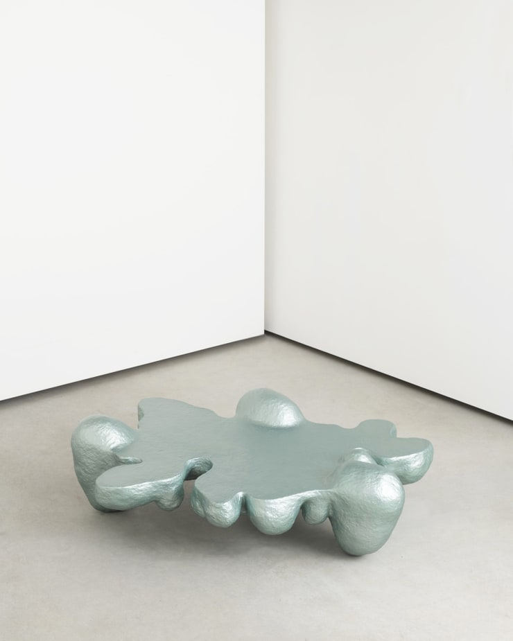 blue Low table by designer sculptor Humberto da Mata.