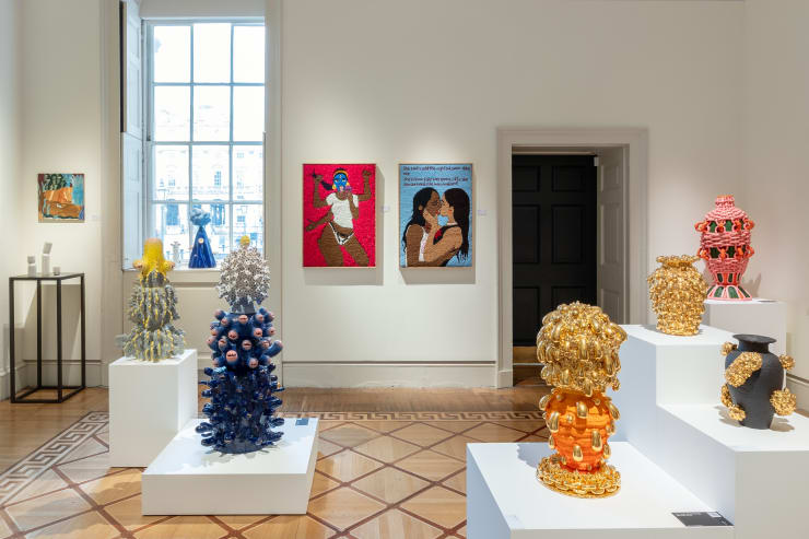 Installations vues of Galerie Revel 's Booth at Collect Art Fair 2024, Somerset House, London, UK.