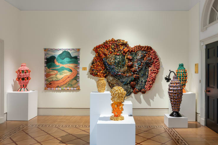Installations vues of Galerie Revel 's Booth at Collect Art Fair 2024, Somerset House, London, UK.