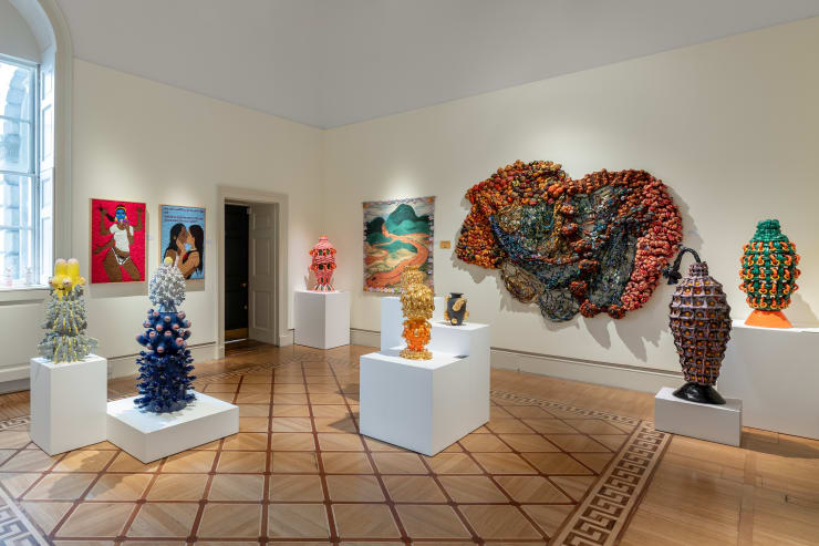 Installations vues of Galerie Revel 's Booth at Collect Art Fair 2024, Somerset House, London, UK.