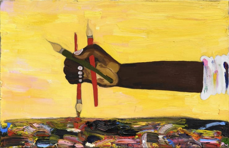 Devin Troy Strother Talking About Painting, 2021 oil on linen 18 x 28 in