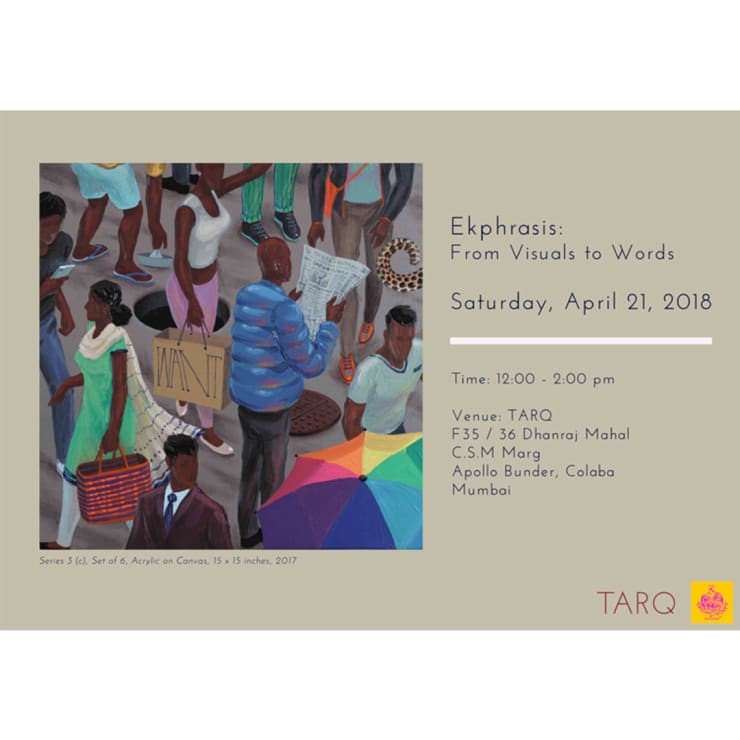 Workshop at TARQ | Ekphrasis: From Visuals to Words